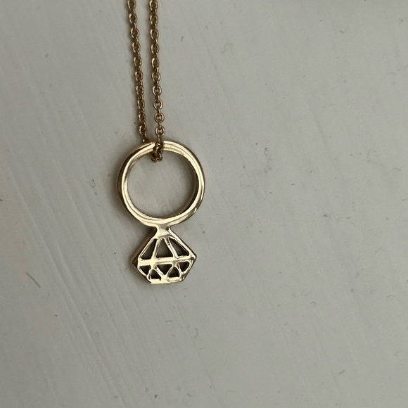 Kate Spade Gold Diamond Ring Pendant Necklace - Picture 2 of 3